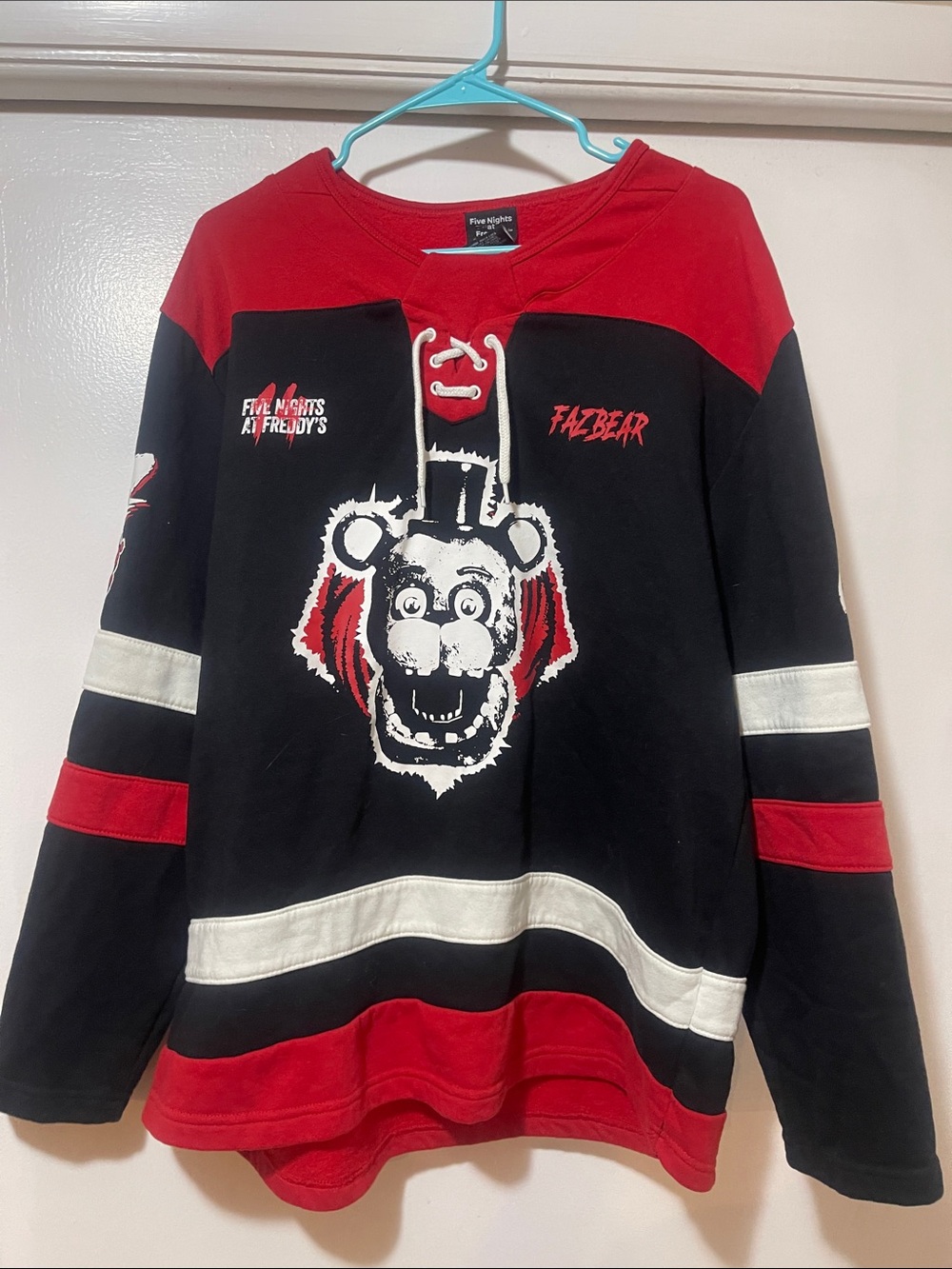 Five nights at Freddy’s jersey sweatshirt, size medium - Picture 2 of 5